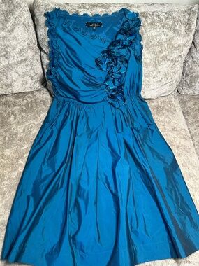 Peacock blue cocktail dress